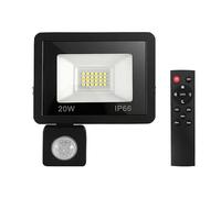 Yokqexz 10W Outdoor Flood Light With PIR Sensor - IP66 Waterproof Remote Operated Security Lighting 15M Detection Range(20W,White light)