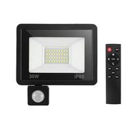 Yokqexz 10W Outdoor Flood Light With PIR Sensor - IP66 Waterproof Remote Operated Security Lighting 15M Detection Range(30W,White light)