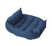 Yokqexz Dog Bed For Medium Breeds - Plush Faux Suede Surface & High-Resilience PP Cotton Core(Dark Blue,L)