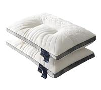 Yokqexz Latex Pillows 2-Pack For Adults - Ergonomic Cervical Support Pillow Core, Breathable Cooling Sleep & Pressure Relief Bed Pillows, Hotel Quality