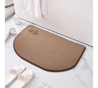 Yokqexz Small Space Bathroom Mat - Semi-Circular Memory Foam Rug, Waterproof & Quick-Dry For Toilet, Shower, Doorways(Footprint Brown,40 * 60cm)