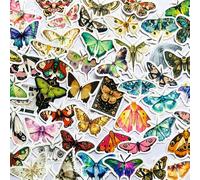 YOKSAS 50pcs Vintage Luna Moth Stickers Set - Aesthetic Butterfly Insect Vinyl Decals for Scrapbooking, Journaling, Laptop, Water Bottle, DIY Crafts, Waterproof Retro Sticker Pack