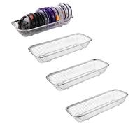 Yoku Made 4Pack Stainless Steel Tumbler Cup Lid Organizer Inside Cabinet, Mason Jar Lid Organizer, Rectangular Basket for Storage of Silverware, Chopsticks, straws and Utensils
