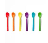 Yoku Made Silicone Spatula Spoon, Quiet Coffee Stirrer, 6 In, 6 Pack | Heat resistant | BPA free | Food-grade | Ice Cream Spoon | Yogurt Spoon | Small Mini Size