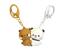 YOKUSHI 2 Pcs Bubu and Dudu Cute Keychains, Magnetic Matching Couples Stuff Key Chains for Women Backpacks Boyfriend Girlfriend Valentine's Day Gifts