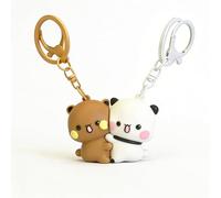 YOKUSHI 2 Pcs Bubu and Dudu Cute Keychains, Magnetic Matching Couples Stuff Key Chains for Women Backpacks Boyfriend Girlfriend Valentine's Day Gifts