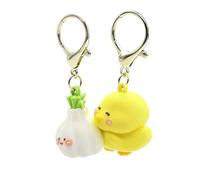 YOKUSHI 2 Pcs Ducks and Garlic Cute Keychains, Magnetic Matching Couples Stuff Key Chains for Women Backpacks Boyfriend Girlfriend Valentine's Day Gifts