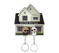 YOKUSHI Bubu and Dudu Couple Keychains Holder for Wall, Cute Bears Acrylic Key Chains for Women Backpacks Car Keys Gifts (A)