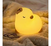yokye Capybara Night Light, Cute LED Silicone Squishy Lamp, USB Rechargeable & 3-Level Dimmable, Portable Bedside Tab Night Lamp with Timer, Gift for Girls, Boys, and Teens