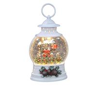 YoL 24.5cm Light Up Water Lantern with Robin Scene - Warm White LED Christmas Decoration | Swirling Water Snow Effect | Battery Operated Festive Tabletop Ornament for Home Décor