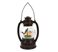 YoL Christmas lantern water filled glitter snow globe LED decoration robins birds