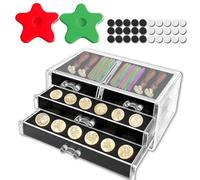 YOLAKIS Wax Seal Stamp Storage and Wax Seal Stamp Mat DIY Wax Seals Fridge Magnet Great Tool for Sealing Wax Stamps DIY Craft (Red,Green&Stamp Storage Box B)