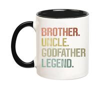 YOLANDEEUROKOK Brother Uncle Godfather Legend Mug, Godfather Gift for Uncle Brother, Gift for Godfather, 11 Oz Novelty Coffee Mug/Cup, Black