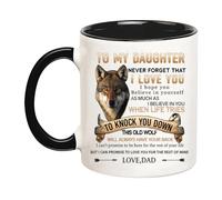 YOLANDEEUROKOK Daughter Mug, Dad to Daughter Mug, Gift to Daughter from Dad, Never Forget I Love You, 11 Oz Novelty Coffee Mug/Cup, Black
