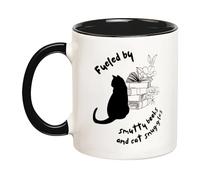 YOLANDEEUROKOK Smut Readers Mug, Reading Mug, Cat and Smutty Books Mug, Spicy Book Lovers Mug, 11 Oz Novelty Coffee Mug/Cup, Black