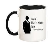 YOLANDEEUROKOK Suits TV Show Coffee Mug, 11 Oz, Ceramic, Harvey Specter Quote, Lawyer Gift, Black