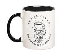 YOLANDEEUROKOK Suriel Tea Co Banned Books Mugs, Bookish Gift Booktok Mug, Reading Gifts for Librarian Cup Book Lover Gift, 11 Oz Novelty Coffee Mug, Black
