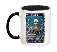 YOLANDEEUROKOK The Reader Tarot Card Coffee Mug, The Reader Mug, Book Lover Mug, BookTok, Bookish, Bookworm Gift, 11 Oz Novelty Coffee Mug/Cup, Black