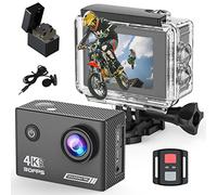 Yolansin 4K30FPS Action Camera, Pre-recording 20MP Underwater Camera, 131FT Waterproof Cameras,2.4G Remote Control 170°Sports Camera, 2 Batteries Helmet Accessories Kit