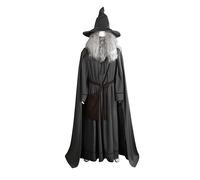 Yolata Adult Wizard Costume Men Lord Rings Grey Wizard Costume Robe Cloak with Belt (Full Set, XL)