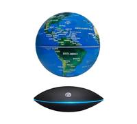 YOLEANSON Magnetic Levitating Globe - 6 Inches, 360° Rotating World Globe with LED Light, Touch Control, and Night Light - Ideal for Adults, Children, Leaders, and Offices (Blue globe)