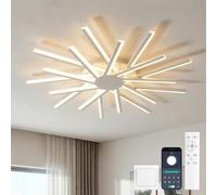 YOLEDY Φ96cm Ceiling Lights Living Room, Large Ceiling Lighting Modern, Led Light Fittings Ceiling with 18 Light, Dimmable, with Remote Control, Memory Function, White