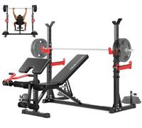 YOLEO 1980LBS Adjustable Weight Bench Set, Workout Bench with Squat Rack, Leg Extension, Preacher Curl, Bench Press with Safety Bar Catches, Weight Benches for Home Gym(47.44" WIDE GRIP)