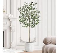 YOLEO 4FT Artificial Olive Tree for Home Office Indoor Decor (Style 3) | Lifelike Faux Silk Tree 120cm