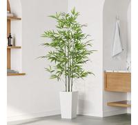YOLEO 5.5FT Artificial Dracaena Tree with White Tall Planter, Lifelike Fake Silk Tree Indoor, Faux Dracaena Tall Plant for Living Room Bedroom Balcony Corner Office Decor