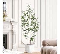 YOLEO 5FT Artificial Olive Tree 150CM Tall Faux Silk Olive Plant with Lifelike Leaves Fake Tree for Home Office Indoor Decor (Style 4)