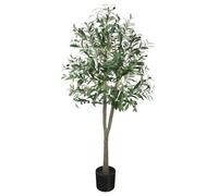 YOLEO 5FT Artificial Olive Tree Faux Silk Olive Plant with Lifelike Leaves Fake Tree for Home Office Indoor Decor (Style 2)