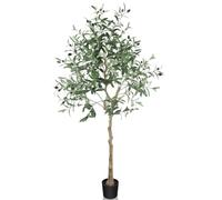 YOLEO 5FT Artificial Olive Tree Tall Faux Silk Olive Plant Lifelike Fake Tree for Home Office Indoor Decor (Style 1)