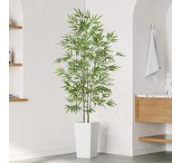 YOLEO 6FT Artificial Bamboo Tree with White Tall Planter, Lifelike Fake Silk Tree Indoor, Faux Bamboo Tall Plant for Living Room Bedroom Balcony Corner Office Decor