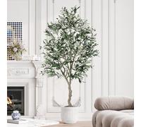 YOLEO 6FT Artificial Olive Tree, Faux Olive Silk Tree Indoor, Lifelike Fake Plant for Living Room Bedroom Balcony Corner Office Decor (Style 5)