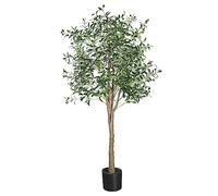 YOLEO 6FT Artificial Olive Tree Faux Silk Olive Plant with Lifelike Leaves Fake Tree for Home Office Indoor Decor (Style 2)