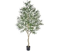 YOLEO 7FT Artificial Olive Tree, Lifelike Fake Silk Tree Indoor, Faux Olive Tall Plant for Living Room Bedroom Balcony Corner Office Decor (Style 3)