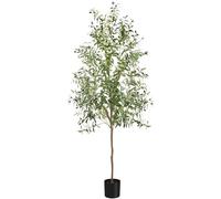 YOLEO 7FT Artificial Olive Tree Tall Faux Silk Olive Plant with Lifelike Leaves Fake Tree for Home Office Indoor Decor (Style 2)