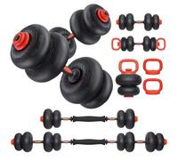 Yoleo Adjustable Dumbbell Set, Free Weight Set with Silent Anti-Collision Air Cushion with Connector, 5-in-1 Dumbbells Set 4-20KG Includes Barbell, Kettlebells, Push up Stand Men/Women Upgraded 2.0