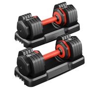 YOLEO Adjustable Dumbbells Pair 24.5KG/55LB,Space-Saving Dumbbell Weights Set for Home Gym Exercise Equipment,Anti-Slip Handle with Safety Locking Mechanism for Men and Women