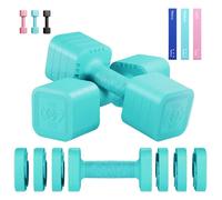 Yoleo Adjustable Dumbbells Set 2.5kg 5kg Dumbbell Pair, 4-in-1 Weight Dumbbells Set Women Men Non-Slip Free Weights Home Gym Workout,Include Resistance Band