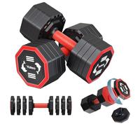 Yoleo Adjustable Dumbbells Set, Weights Dumbbells Set 4 in 1 Each Premium Tai Chi-Style Rotary Mounting 4/6/8/10KG Adjustable Dumbbells Pair with TPU Soft Rubber Handle Suitable Men/Women, 2pcs