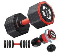 Yoleo Adjustable Dumbbells Set, Weights Dumbbells Set 4 in 1 Each Premium Tai Chi-Style Rotary Mounting 4/6/8/10KG Adjustable Dumbbells Pair with TPU Soft Rubber Handle Suitable Men/Women, 1pcs