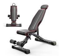 YOLEO Adjustable Weight Bench 375KG - Extended 82cm Backrest for Tall Users, 3-Second Foldable Workout Bench for Home Gym, Decline/Flat/Incline Bench Press, 90 Positions