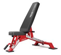 YOLEO Adjustable Weight Bench, Commercial Workout Bench for Home Gym, Decline/Flat/Incline Bench Press, 90 Positions (1000KG Commercial Red)