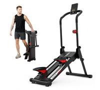 YOLEO Magnetic Stair Steppers for Exercise at Home, 16-Level Adjustable Resistance Up to 130LB, Folding Cardio Stairmaster with 28''Extended Stride&Low Noise,Stair Climber with HR Sensor for Full Body
