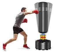 YOLEO Punching Bag Heavy Boxing Bag with Suction Cup Base - Freestanding Punching Bag for Adults Kickboxing Bags Kick Punch Bag (Black)