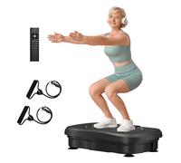 Yoleo Vibration Plate, Workout Vibrating Plate Exercise Machine for Weight Loss, Power Plates Machine Built-in Bluetooth Speaker for Lymphatic Drainage-Black