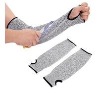 Yolev 1 Pair Cut Resistant Sleeves with Thumb Hole, Slash Resistant Safety Protective Arm Sleeves, Level 5 Protective for Garden, Kitchen, Farm Work