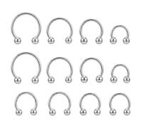 Yolev 12pcs Horseshoe Nose Ring 16g Septum Rings Septum Piercing Jewellery