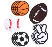 Yolev 15 Pcs Ball Iron on Patches Baseball Football Basketball Soccer Ball Sew on Patches Iron on Patches for Clothing Jacket Backpack Jeans Hats Clothes DIY Patches